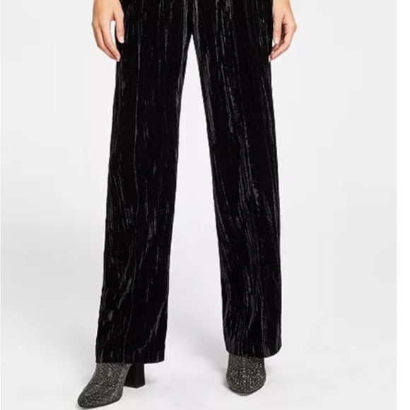 Leyden Velvet Wide Leg Pants Black NEW Women's XLarge - Picture 12 of 15